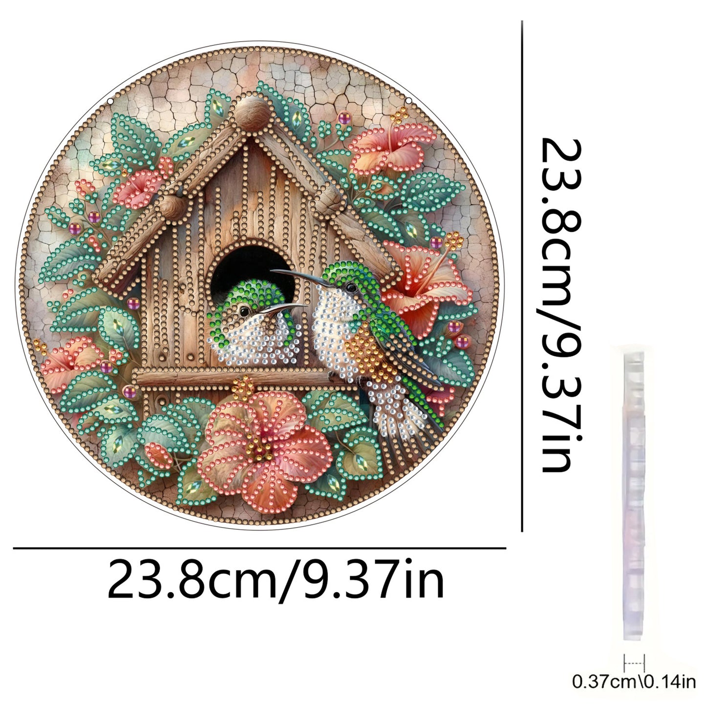 Garden Nest 2D Flat DIY Acrylic Diamond Art Pendant Craft for Home Wall Decor