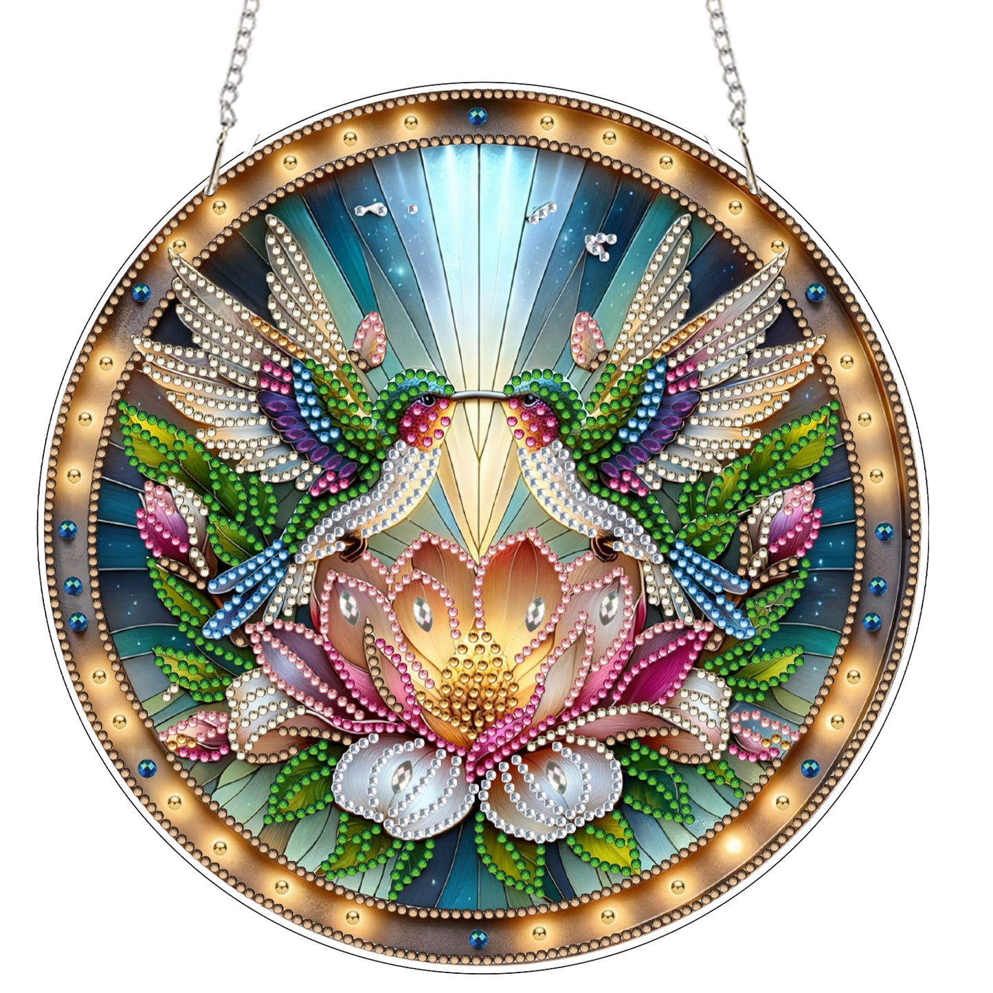 Hummingbird 2D Flat DIY Acrylic Diamond Art Pendant Craft for Home Wall Decor