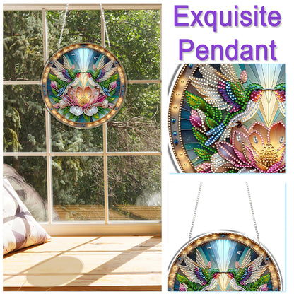 Hummingbird 2D Flat DIY Acrylic Diamond Art Pendant Craft for Home Wall Decor