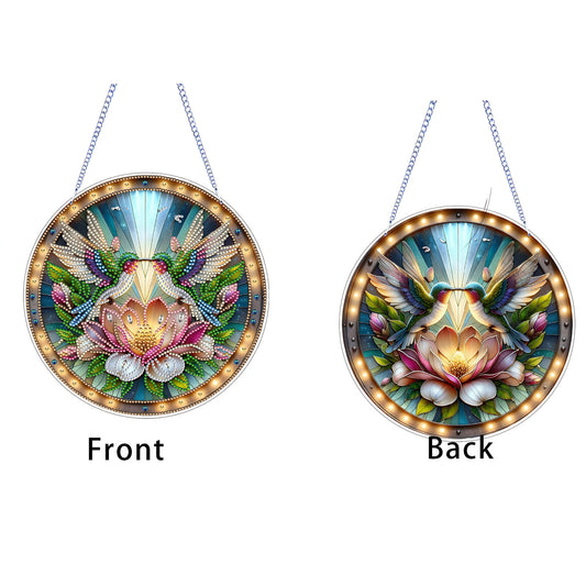 Hummingbird 2D Flat DIY Acrylic Diamond Art Pendant Craft for Home Wall Decor