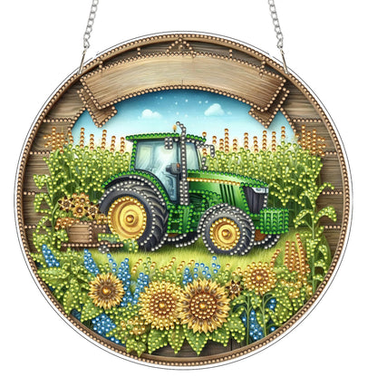 Manor Car 2D Flat DIY Acrylic Diamond Art Pendant Craft Kit for Home Wall Decor