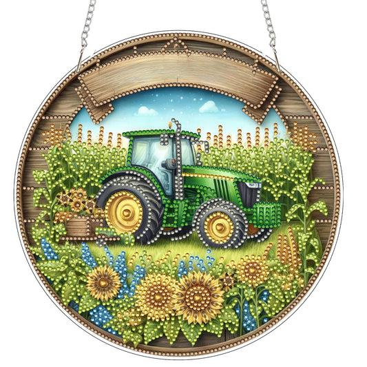 Manor Car 2D Flat DIY Acrylic Diamond Art Pendant Craft Kit for Home Wall Decor