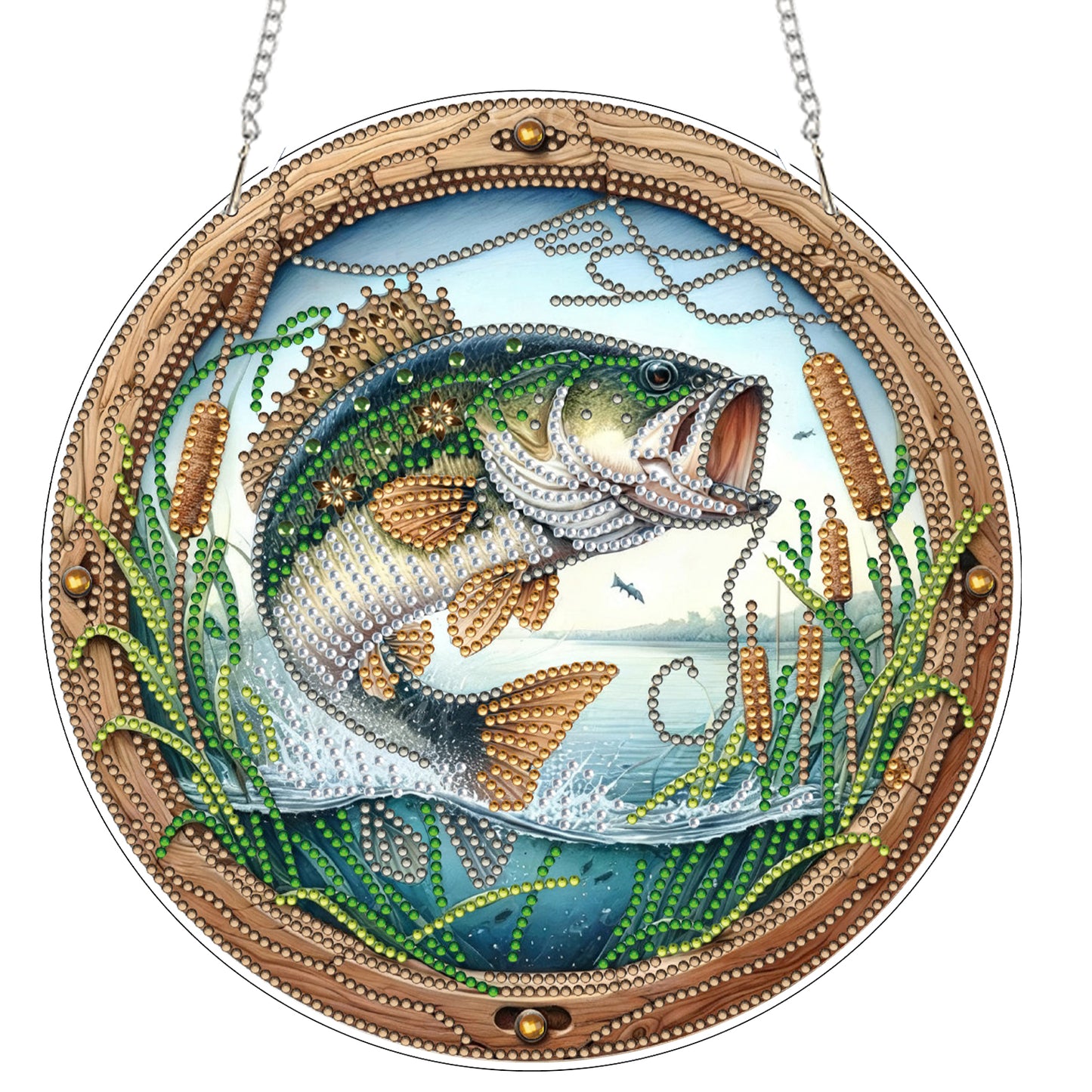 Fish 2D Flat DIY Acrylic Diamond Art Pendant Craft Kit for Home Wall Decoration