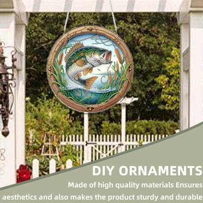 Fish 2D Flat DIY Acrylic Diamond Art Pendant Craft Kit for Home Wall Decoration