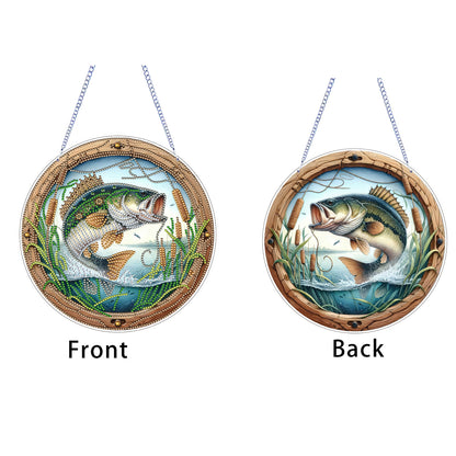 Fish 2D Flat DIY Acrylic Diamond Art Pendant Craft Kit for Home Wall Decoration