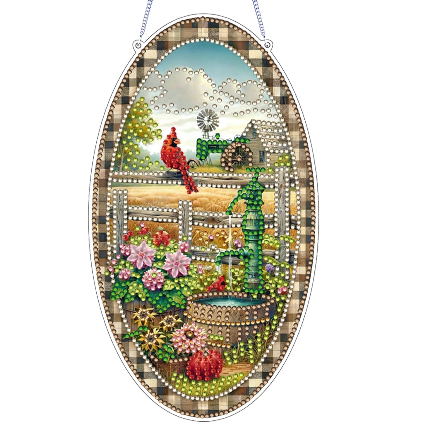 Cardinal 2D Flat DIY Acrylic Diamond Art Pendant Craft Kit for Home Wall Decor