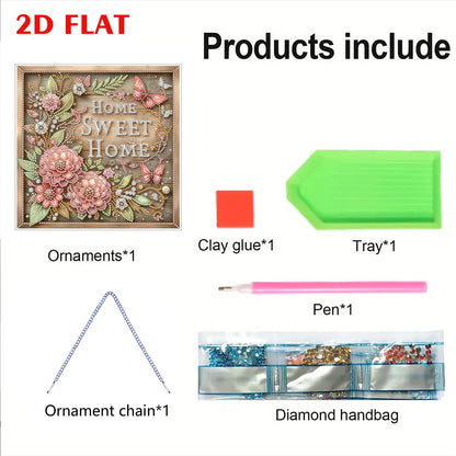 Sweet Home 2D Flat DIY Diamond Art Pendant for Adults Gift Home Window Decor