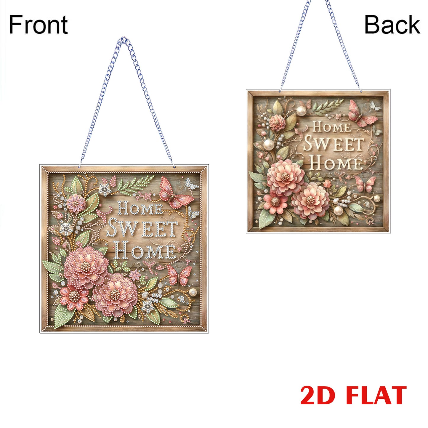 Sweet Home 2D Flat DIY Diamond Art Pendant for Adults Gift Home Window Decor