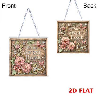 Sweet Home 2D Flat DIY Diamond Art Pendant for Adults Gift Home Window Decor