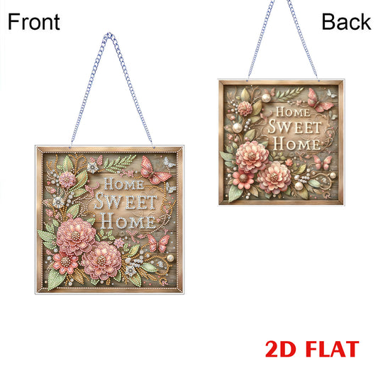Sweet Home 2D Flat DIY Diamond Art Pendant for Adults Gift Home Window Decor