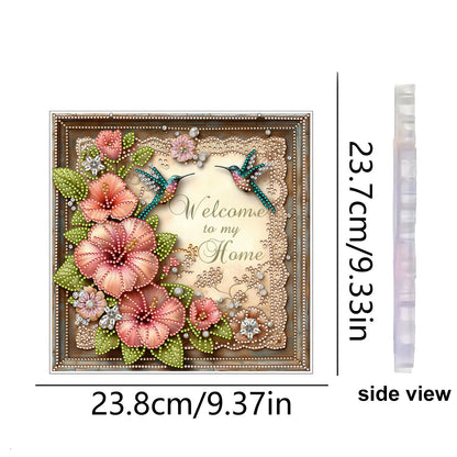 Hummingbird 2D Flat DIY Diamond Art Pendant for Adults Gift Home Window Decor