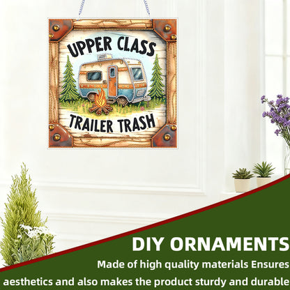 Camping 2D Flat DIY Acrylic Diamond Art Pendant for Adult Gift Home Window Decor