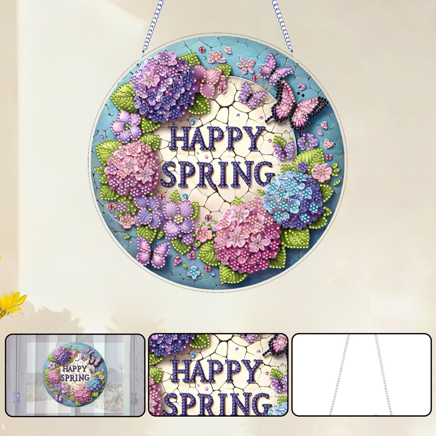 Butterfly 2D Flat DIY Diamond Art Pendant for Adults Gift Home Window Decor