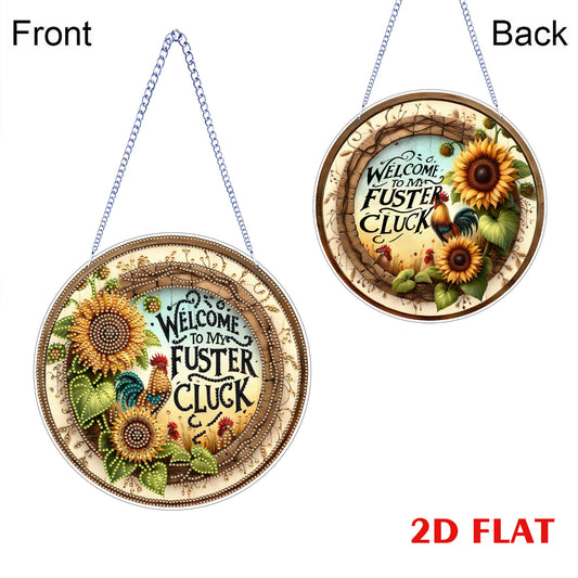 Sunflower 2D Flat DIY Diamond Art Pendant for Adults Gift Home Wall Window Decor