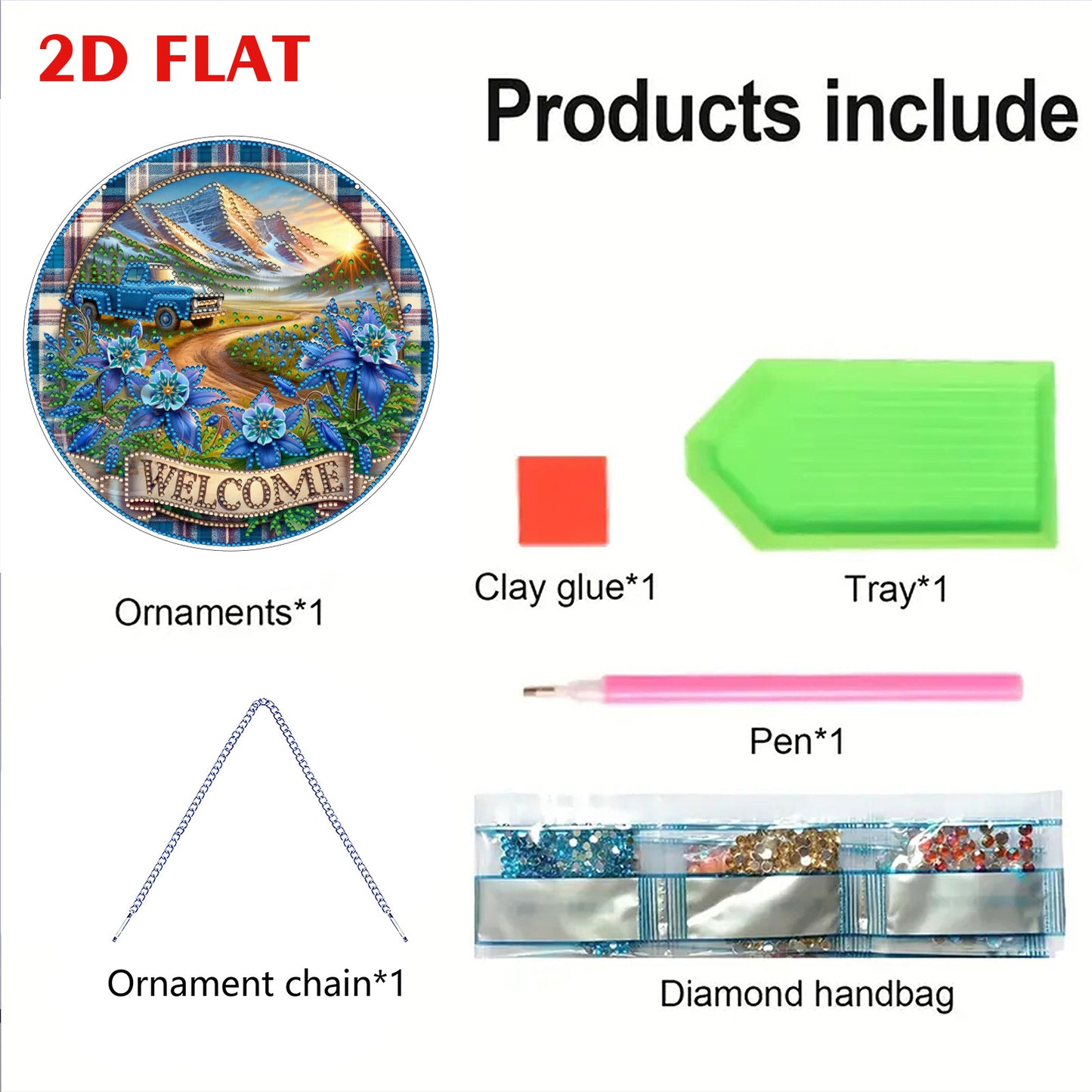 Mountain 2D Flat DIY Diamond Art Pendant for Adults Gift Home Window Wall Decor