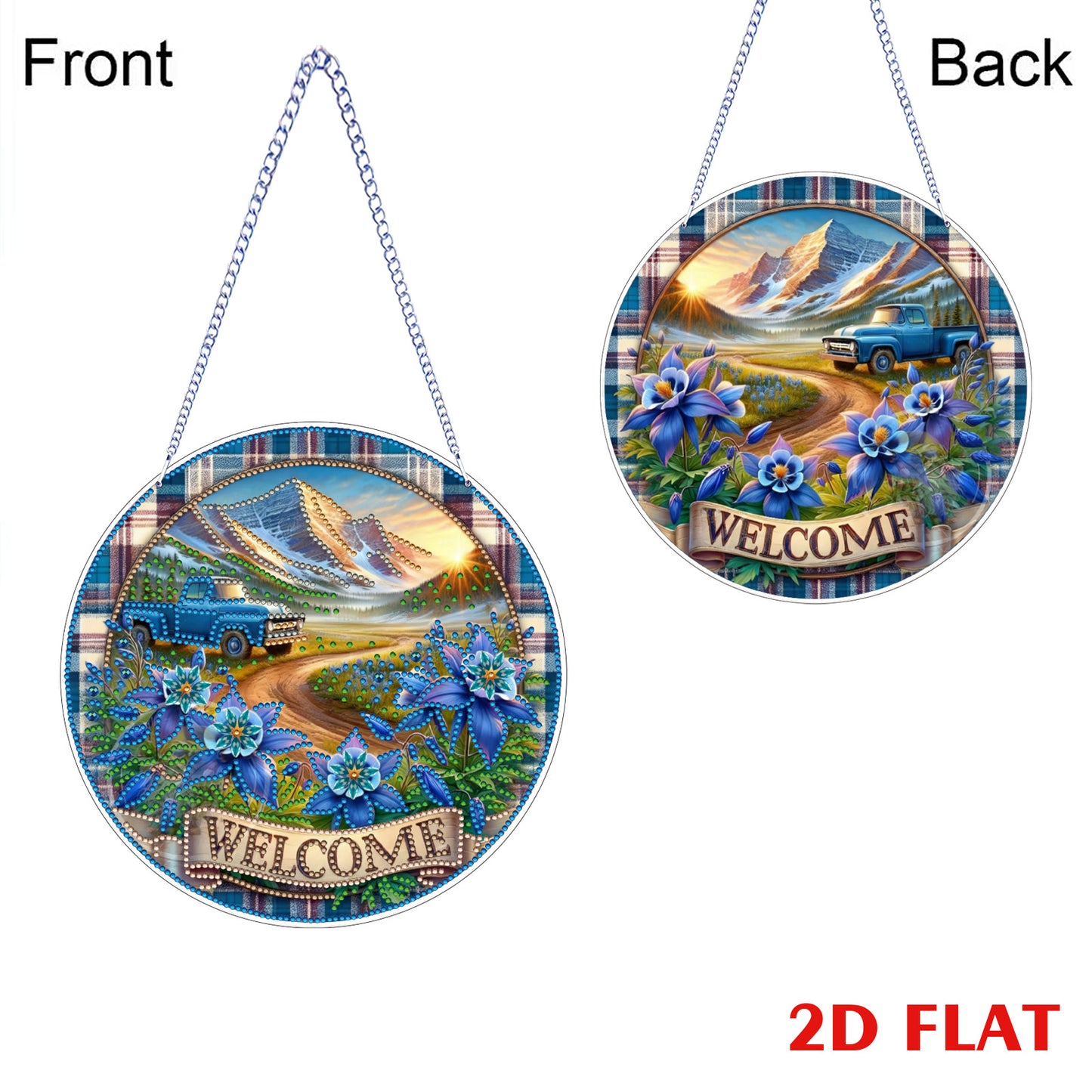 Mountain 2D Flat DIY Diamond Art Pendant for Adults Gift Home Window Wall Decor