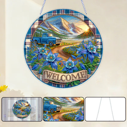 Mountain 2D Flat DIY Diamond Art Pendant for Adults Gift Home Window Wall Decor