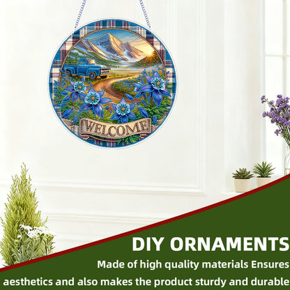 Mountain 2D Flat DIY Diamond Art Pendant for Adults Gift Home Window Wall Decor