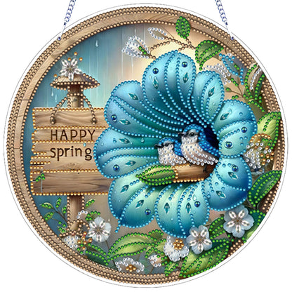 Bird 2D Flat DIY Acrylic Diamond Art Pendant for Adults Gift Home Window Decor