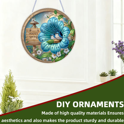 Bird 2D Flat DIY Acrylic Diamond Art Pendant for Adults Gift Home Window Decor