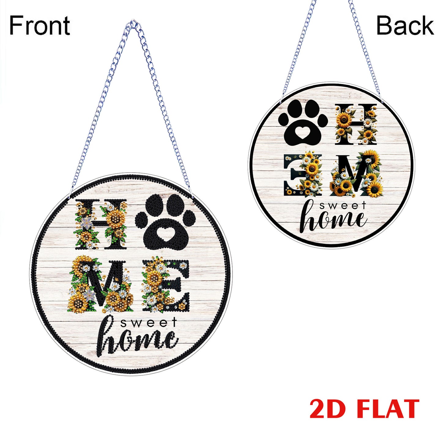 Home 2D Flat DIY Acrylic Diamond Art Pendant for Adults Gift Home Window Decor