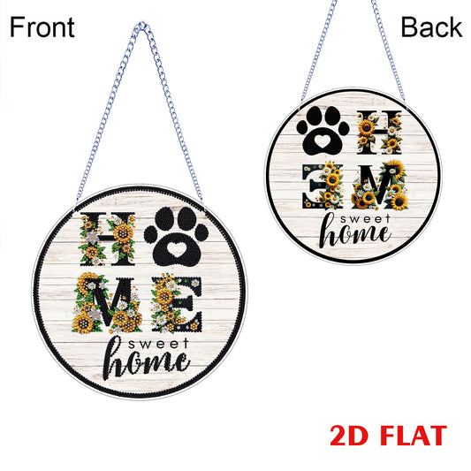 Home 2D Flat DIY Acrylic Diamond Art Pendant for Adults Gift Home Window Decor