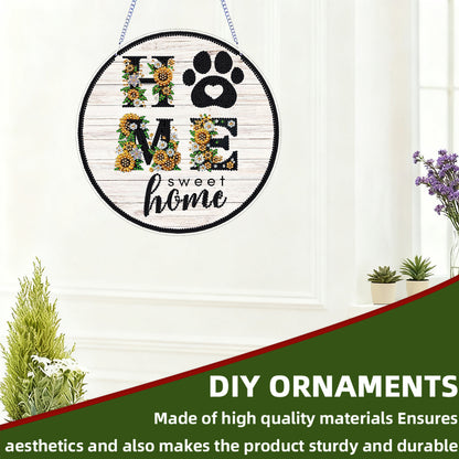 Home 2D Flat DIY Acrylic Diamond Art Pendant for Adults Gift Home Window Decor