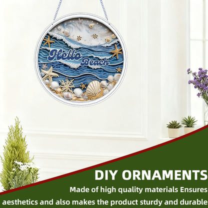 Waves 2D Flat DIY Acrylic Diamond Art Pendant for Adults Gift Home Window Decor