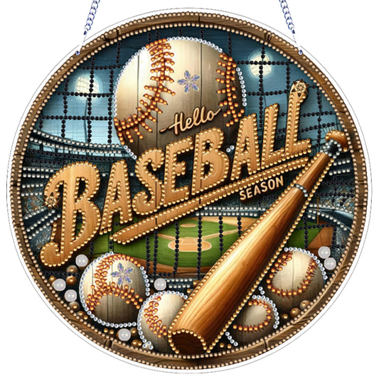 Baseball 2D Flat DIY Diamond Art Pendant for Adults Gift Home Window Wall Decor