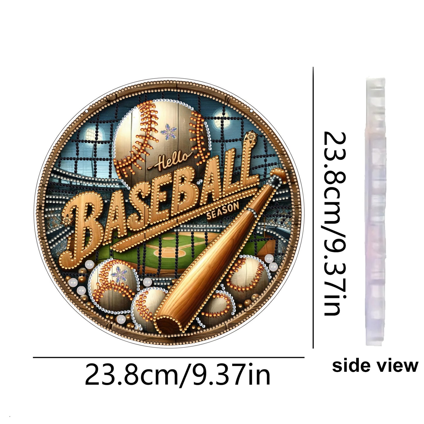 Baseball 2D Flat DIY Diamond Art Pendant for Adults Gift Home Window Wall Decor