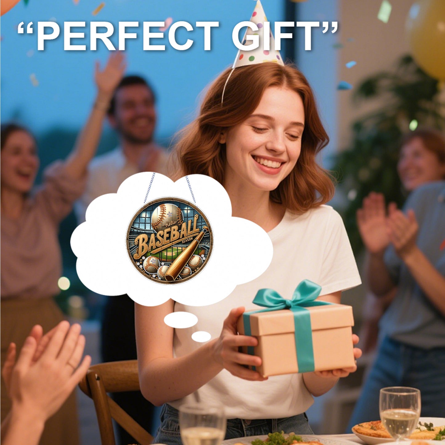 Baseball 2D Flat DIY Diamond Art Pendant for Adults Gift Home Window Wall Decor