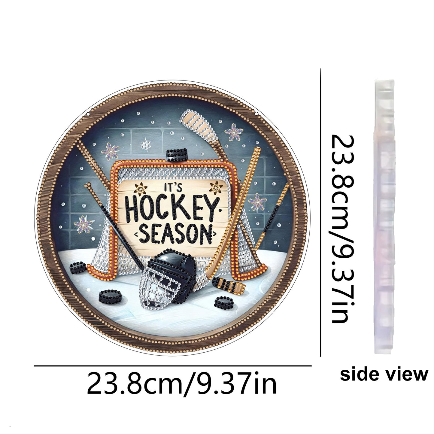 Hockey 2D Flat DIY Acrylic Diamond Art Pendant for Adults Gift Home Window Decor