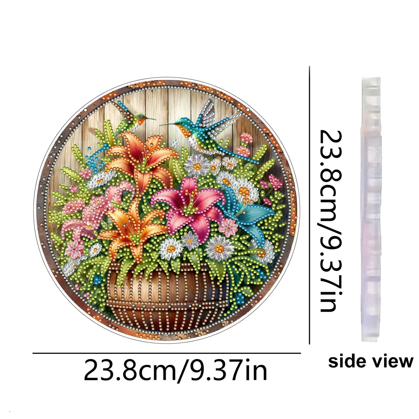 Flower 2D Flat DIY Acrylic Diamond Art Pendant for Adults Gift Home Window Decor