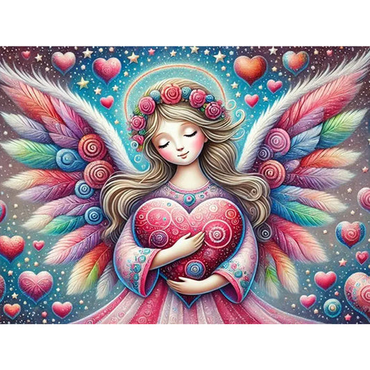 Angel Wings Girl - Full Round Drill Diamond Painting 40*30CM