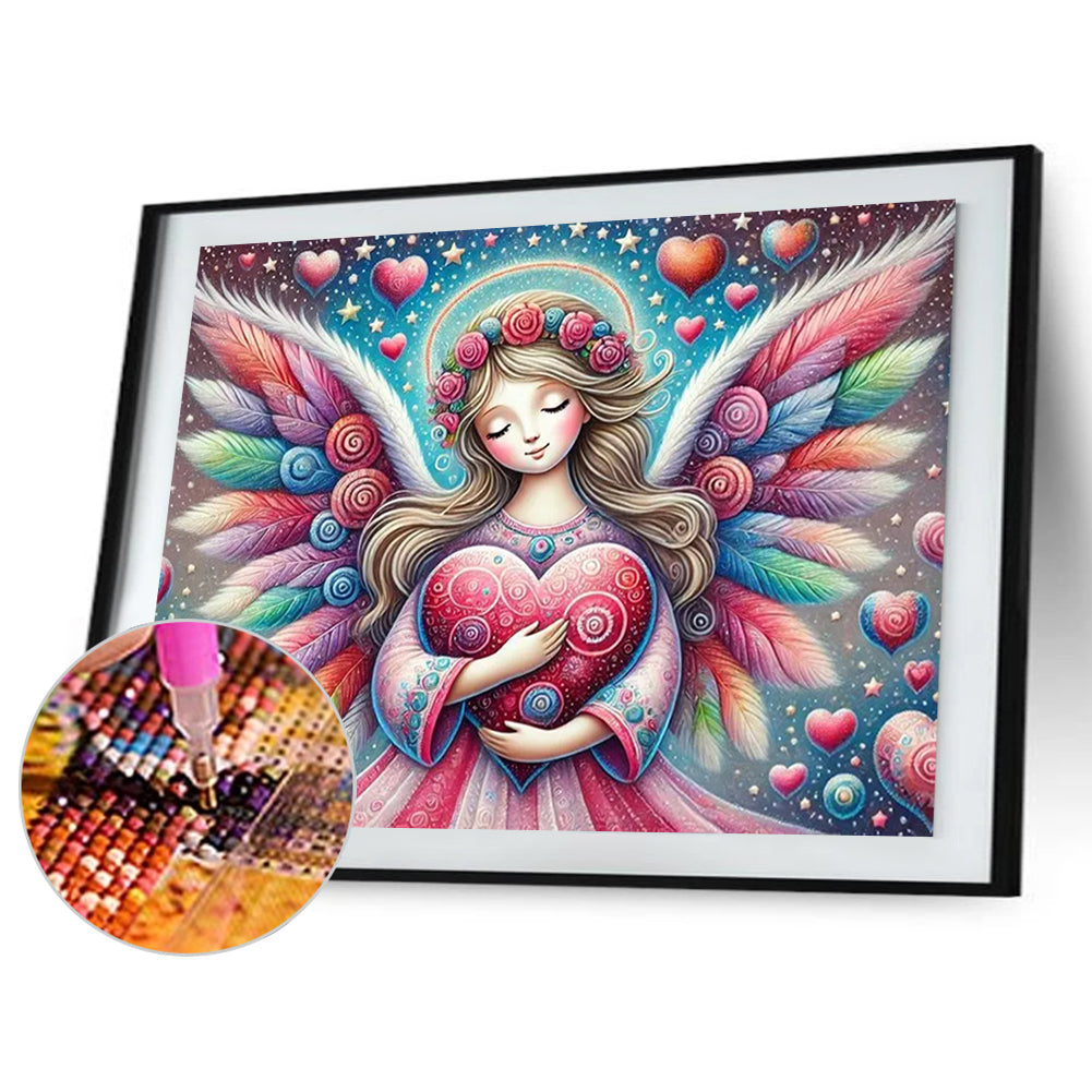 Angel Wings Girl - Full Round Drill Diamond Painting 40*30CM