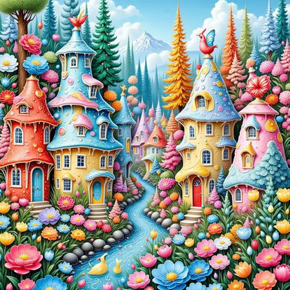 Houses - Full Round Drill Diamond Painting 40*40CM