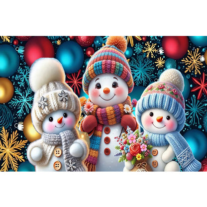 Snowman - Full Round Drill Diamond Painting 50*30CM