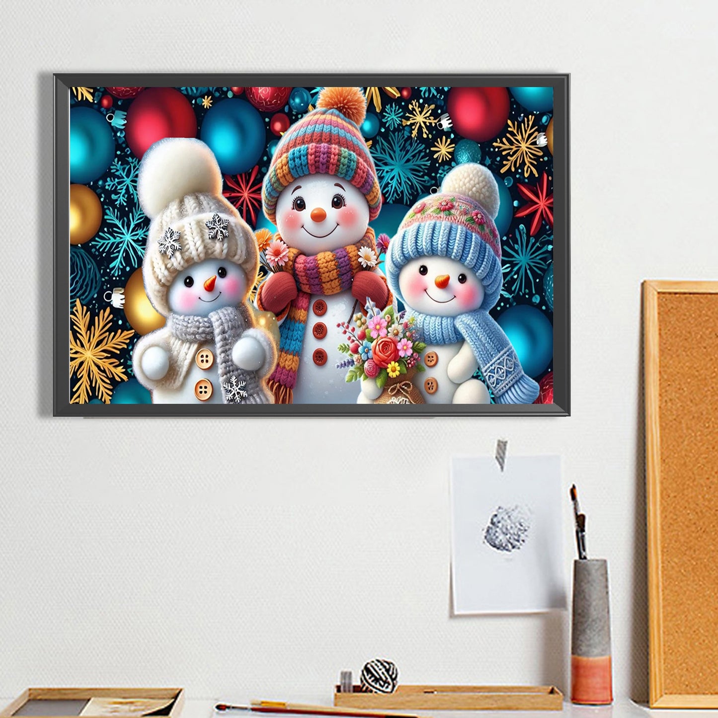 Snowman - Full Round Drill Diamond Painting 50*30CM