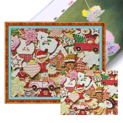 Christmas Cookies - 14CT Stamped Cross Stitch 75*61CM(Fairy Brand)