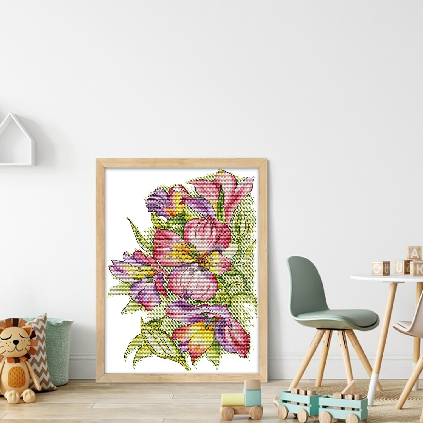 Irises - 14CT Stamped Cross Stitch 26*35CM(Joy Sunday)