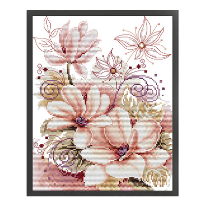 Magnolia - 14CT Stamped Cross Stitch 27*33CM(Joy Sunday)