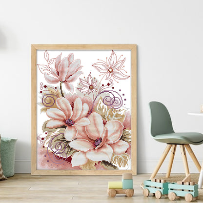 Magnolia - 14CT Stamped Cross Stitch 27*33CM(Joy Sunday)