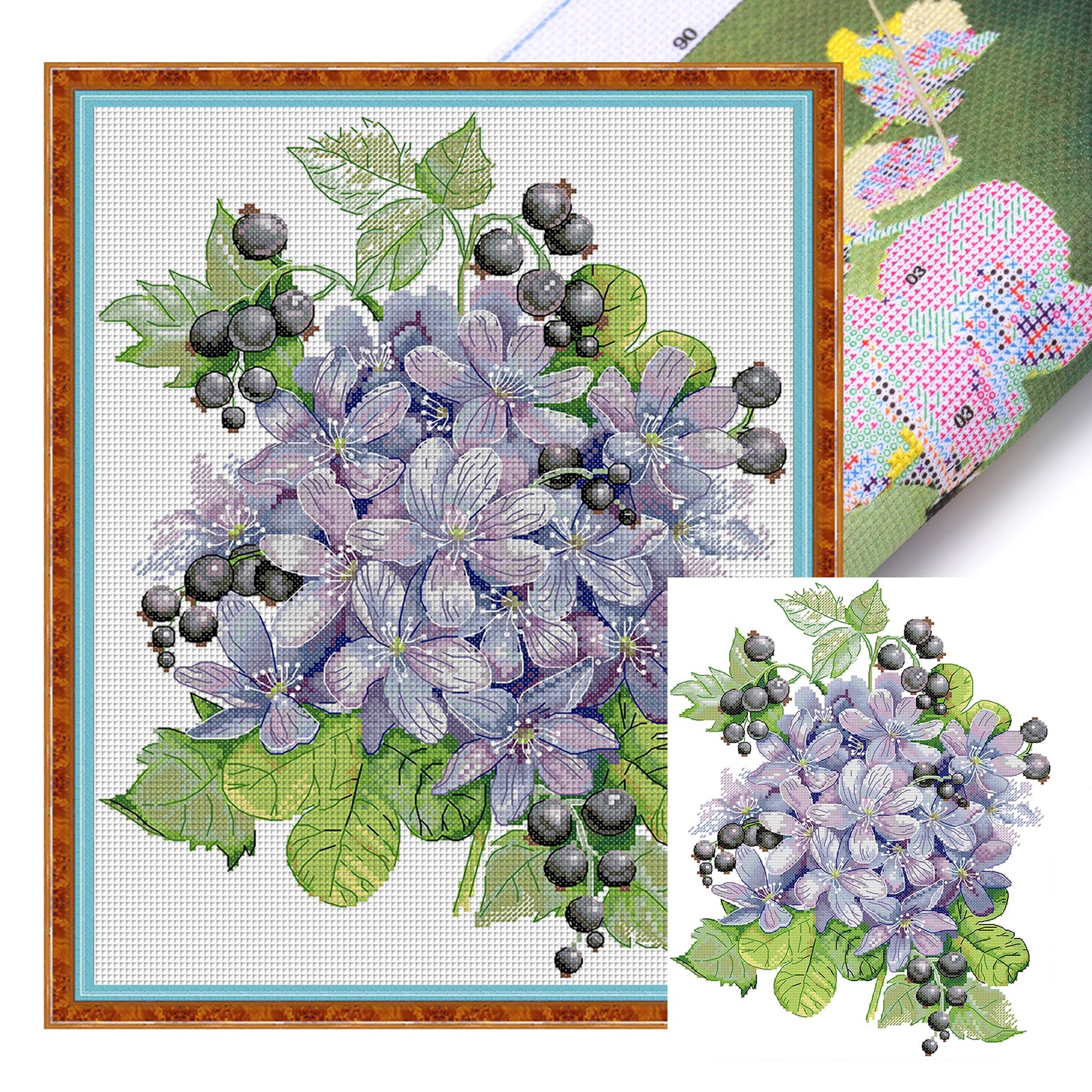 Gooseberry Bouquet - 14CT Stamped Cross Stitch 31*38CM(Joy Sunday)
