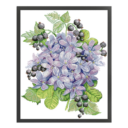 Gooseberry Bouquet - 14CT Stamped Cross Stitch 31*38CM(Joy Sunday)