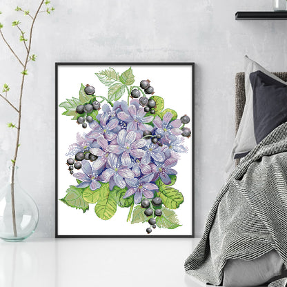 Gooseberry Bouquet - 14CT Stamped Cross Stitch 31*38CM(Joy Sunday)