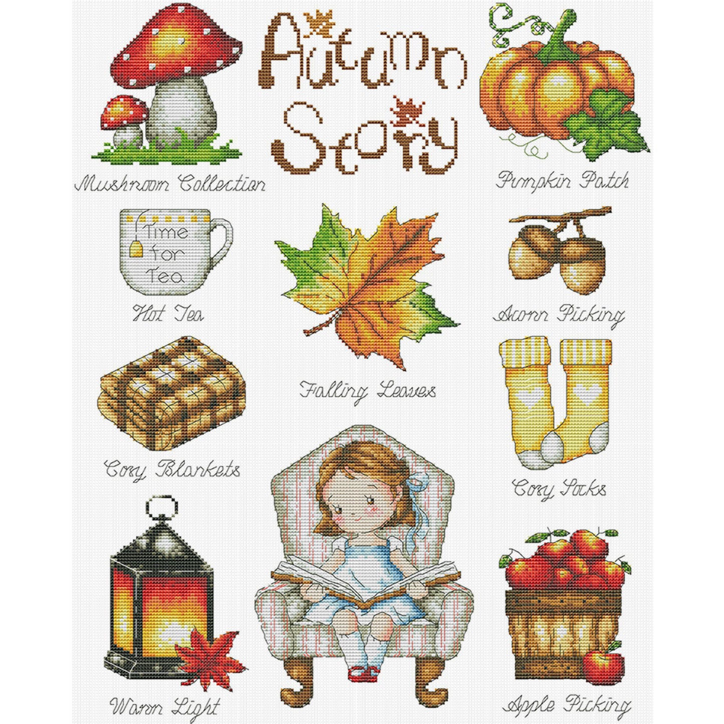 Autumn Story - 14CT Stamped Cross Stitch 41*50CM(Joy Sunday)