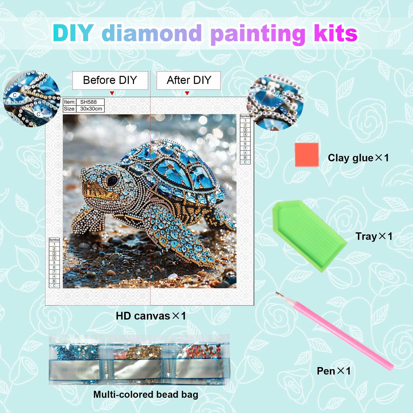 Sea Turtle - Special Shaped Drill Diamond Painting 30*30CM