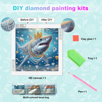 Shark - Special Shaped Drill Diamond Painting 30*30CM