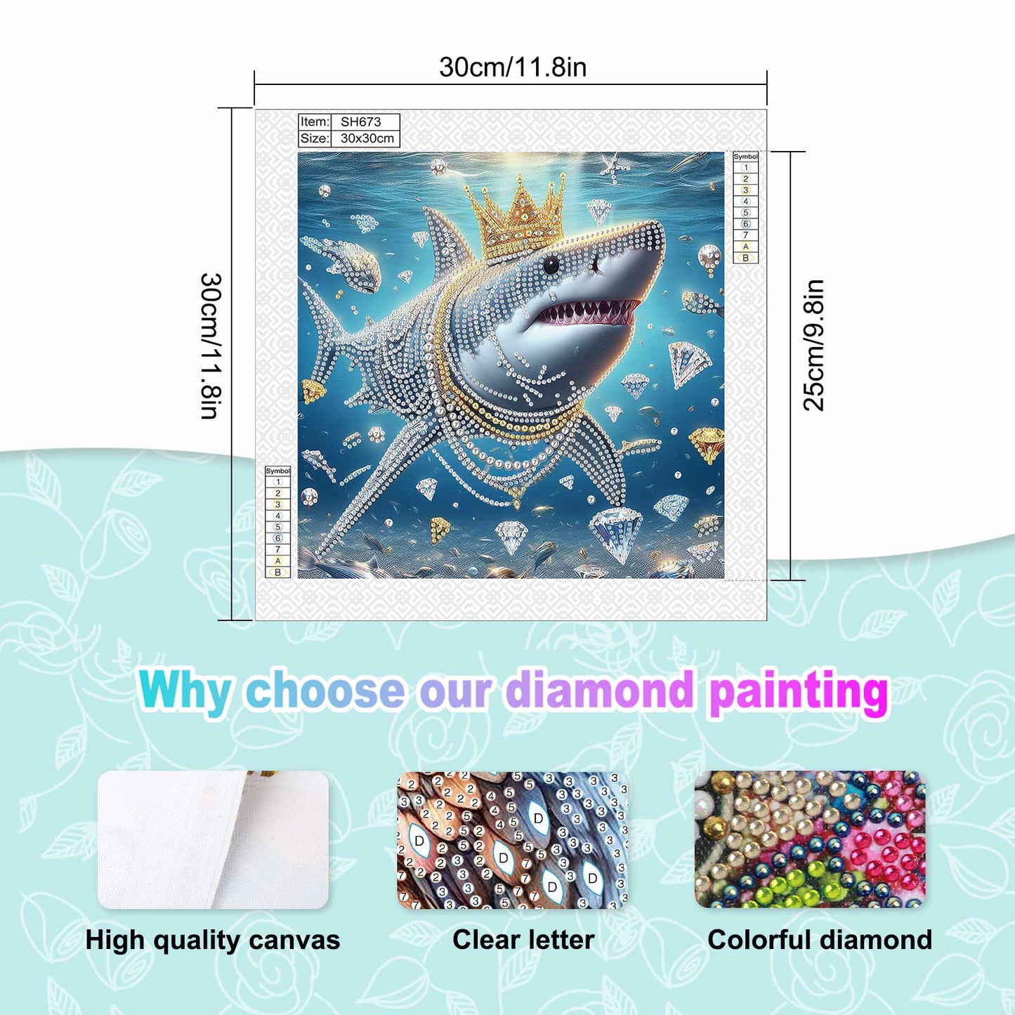 Shark - Special Shaped Drill Diamond Painting 30*30CM