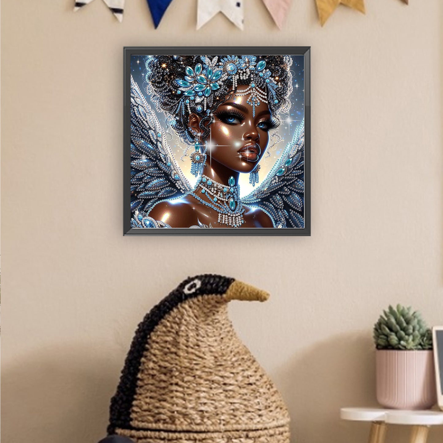 Black Woman - Special Shaped Drill Diamond Painting 30*30CM